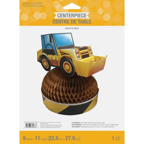 Big Dig Construction Centerpiece 3D Truck Honeycomb Shaped Dirt Pile - 1ct {1}