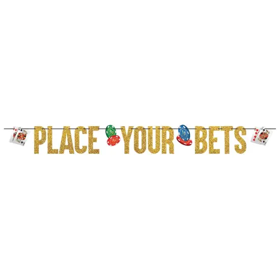 Casino Party "Place Your Bets" Letter Banner - 12ft {1}
