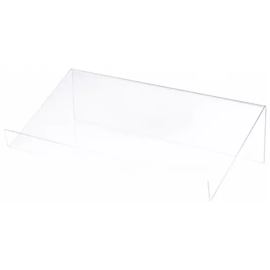 Plymor Clear Acrylic Slightly Elevated Book Display Stand with 2" Ledge, 24" W x 12" D x 6" H {1}