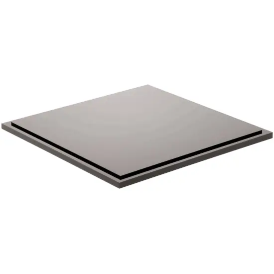 Plymor Black Acrylic Square Display Base, 11.625" W x 11.625" D x 0.5" H {1}