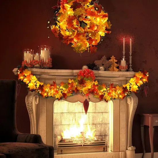 2 Pack Christmas Leaves Garland {5}