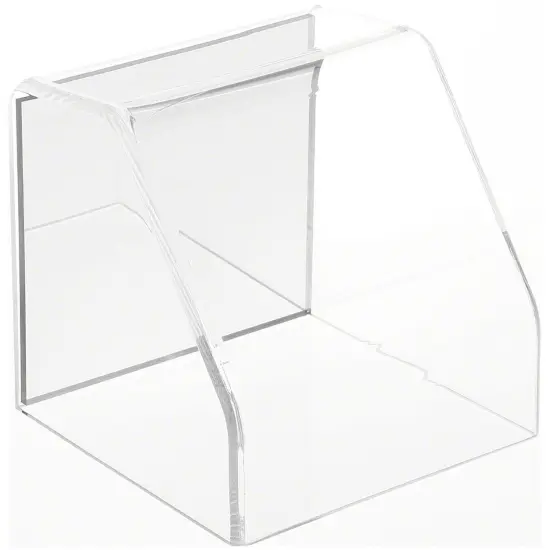 Plymor Clear Acrylic Slanted Front Display Case with No Base (Mirrored), 4" x 4" x 4" {1}