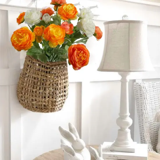 6 Pcs Artificial Flowers - Silk Peony Rose (Orange) {3}