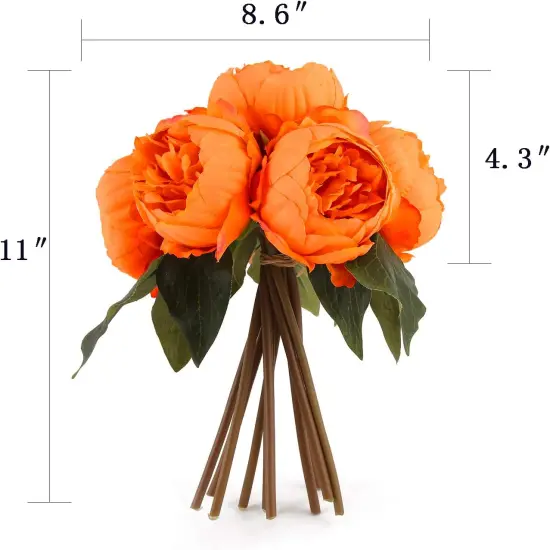 Artificial Peony Flower - 7 Heads (Orange) {2}