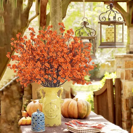 6Pcs Artificial Fall Flowers Babys Breath Flower Bulk {2}