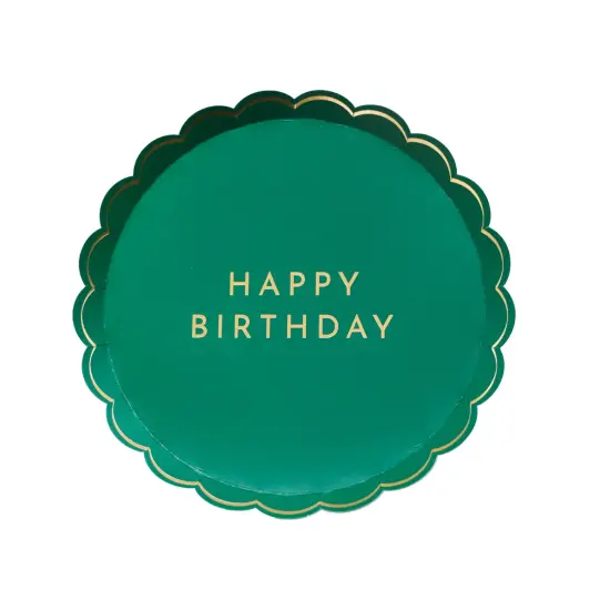 EMERALD GREEN SIGNATURE HAPPY BIRTHDAY SMALL PLATES {1}