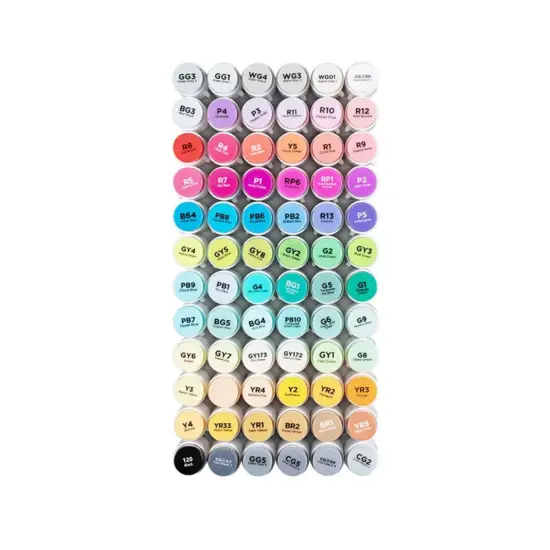 Ohuhu Honolulu B 72 Colors Alcohol-Based Markers - Dual Tip Brush & Fine {1}