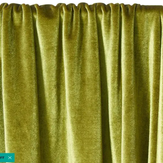 1 Yard Olive Green Stretch Velvet Fabric for Dresses Sewing Crafts Drapes DIY 58"/60" Width {2}