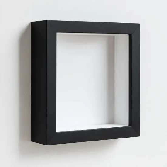 26x26 Shadow Box Frame | Deep Black Picture Frame 26 x 26 Display Case Gold {7}