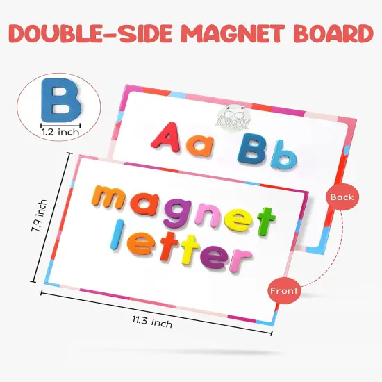 Classroom Magnetic Alphabet Letters Kit 238 Pcs with Double - Side Magnet Board {3}