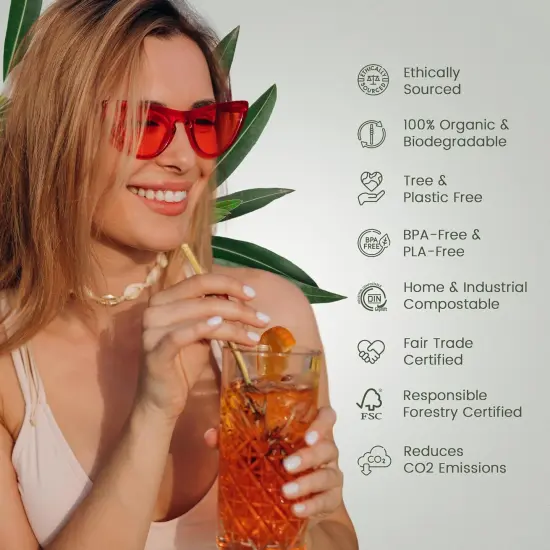 Biodegradable Sugarcane Straws | 150 Count, 100% Compostable, Plastic-Free, & Eco-Friendly Drinking Straw | 7.8'' Sugar Fiber Disposable Straws, Smoothie Straw for Home, Restaurant, Parties {3}