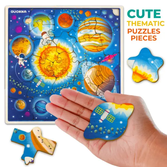28 Pieces Wooden Puzzles for Kids | Space {4}