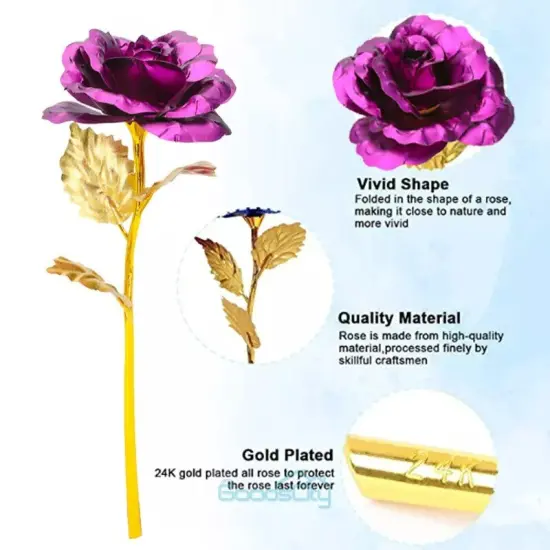 Mother's Day Mom Gifts 24K Gold Plated Rose Flowers Gifts for Mom Wife Grandma {2}