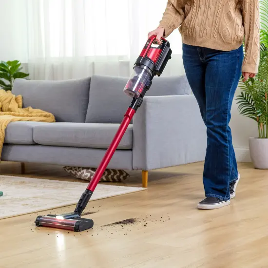 IRIS USA Cordless Stick Vacuum Cleaner - Black/Red {2}