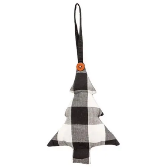 Black & White Buffalo Check Pattern Tree Ornament {1}