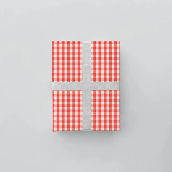 Red Vintage Gingham Gift Wrap {4}