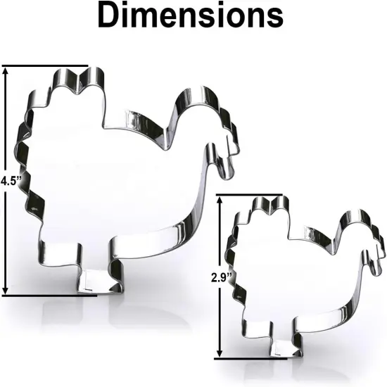 Thanksgiving Turkey Cookie Cutter Set 2-Piece Premium Stainless Steel {2}