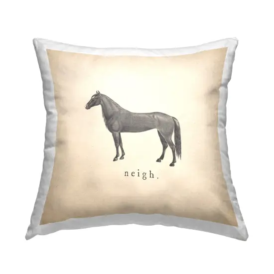 Neigh Farm Horse Sounds Decorative Printed Throw Pillow Design by Wild Apple Portfolio, 18 x 7 x 18 {1}