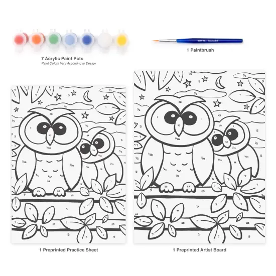 MFP20 | Painting by numbers&trade; Children's 10pc 8.75" x 11.75" Owls Painting Project {3}