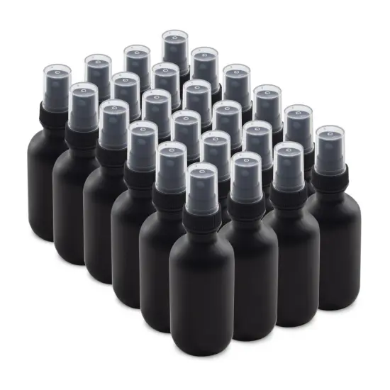 24 Pack - 2 oz Glass Spray Bottle - Black {1}