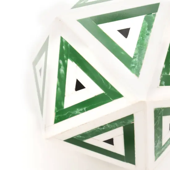 Diamond Shaped Decorative Orb for Home D&eacute;cor Green/White {5}