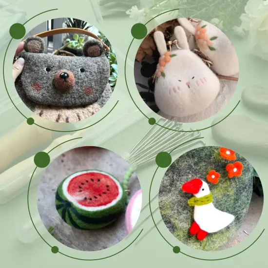 Needle Felting Kit, Wool Felting Needles, 4 Sizes Felting Needles with Needle Bottle Felting Tool Holders, Complete Needle Felting Tools Kit Needle Felting Supplies for Beginner Professional {2}