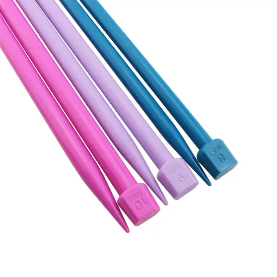 ITROLLE Knitting Needle 14PCS 4mm 5mm 6mm 7mm 8mm 9mm 10mm Colourful Single Pointed Knitting Straight Pins {3}