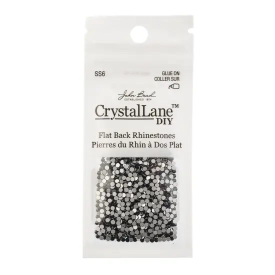 Crystal Lane DIY SS6 Glass Flatback Rhinestones, 1440pcs Jet {3}