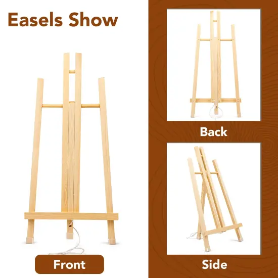 3 Pack 15 Inch Wood Easels, Easel Stand for Painting Canvases, Art, and Crafts, Tripod, Painting Party Easel, Kids Student Tabletop Easels for Painting, Portable Canvas Photo Picture Sign Holder {4}
