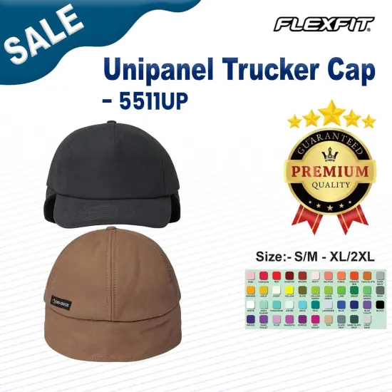 Flexfit&reg; Unipanel Trucker Cap Melange Navy/ White {3}