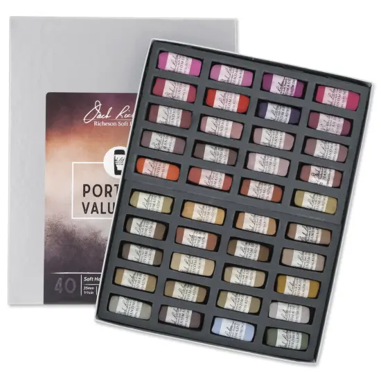 Richeson Soft Handrolled Pastels - Portrait Values 1-4, Set of 40 {1}