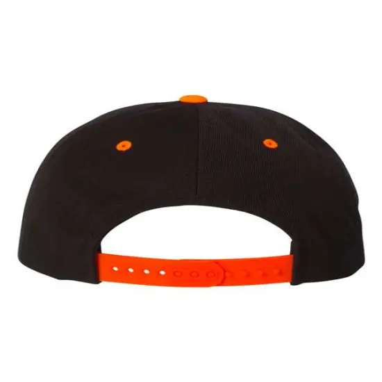 YP Classics&reg; Flat Bill Snapback Cap Black/ Neon Orange {2}