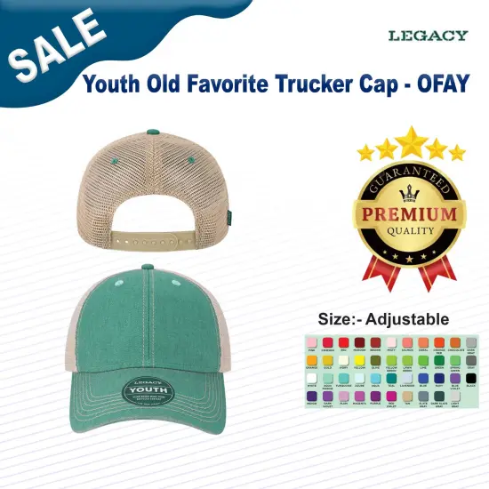 LEGACY&reg; Youth Old Favorite Trucker Cap Navy/ Khaki {3}