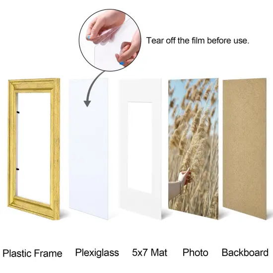 8x10 Picture Frames Set of 2, Ornate Vintage Photo Frame for Wall or Tabletop, Display 5x7 Pictures with Mat or 8x10 without Mat, Rustic Gold {6}