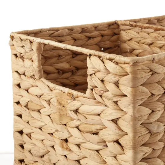 Stair Step Basket w/ Handles, Woven Wicker Hyacinth Staircase Storage Organizer Natural - hyacinth {4}