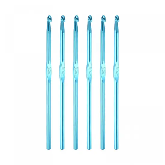 Aluminum Crochet Hook 5mm US Size H (Size 8) Knitting Needles for DIY Craft Yarn Blue 6Pcs {1}