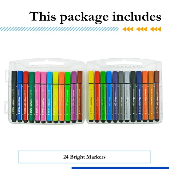 The Pencil Grip Magic Tri Stix, Non-Toxic and Washable Markers For Kids, 24 Assorted Stix Markers, TPG-397 {1}