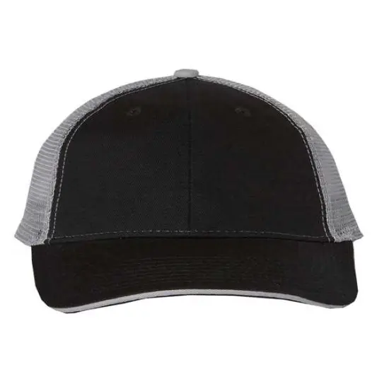 Valucap&reg; Sandwich Trucker Cap Black/ Grey {1}