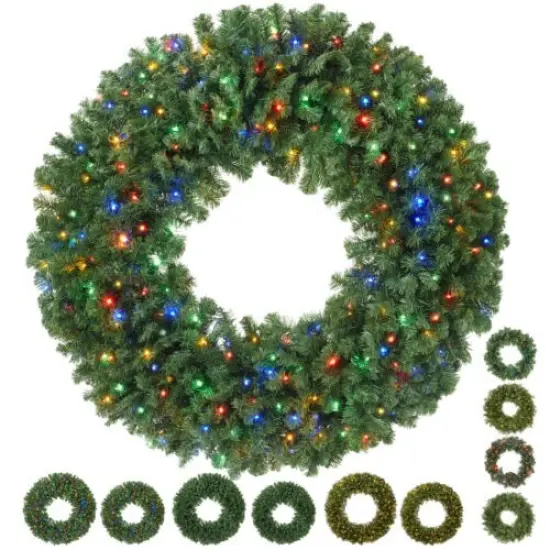 Artificial Holiday Christmas Wreath, Green Fir {4}