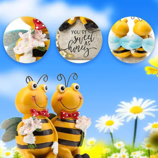 bee Statue for Garden Decorations,Honey bee Figurine for Outdoor Patio Lawn Porch Yard Backyard Outside Indoor Shelf Table Home Decor,Garden Sculptures & Statues,Spring Summer bee {5}