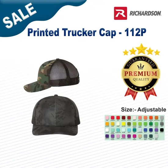 Richardson&reg; Printed Trucker Cap M O Bottomland/Loden {3}