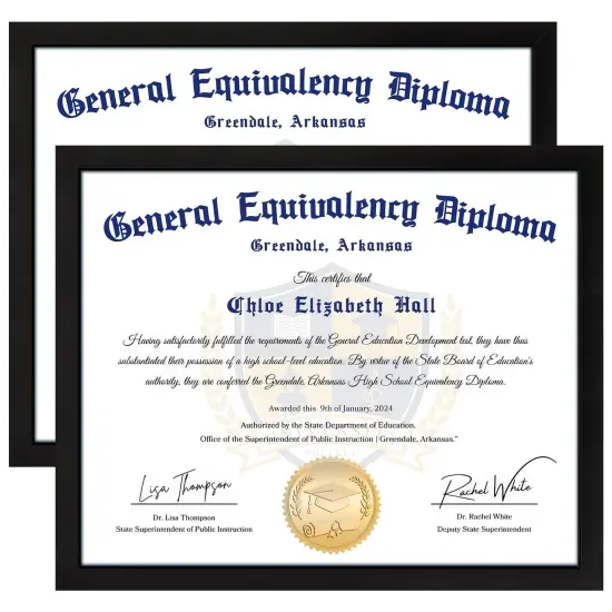 FIXSMITH 8.5x11 Diploma Frame, Black Picture Frame with Clear Plexiglass, 2 Pack Certificate Frame for Wall Display, 8.5x11 Document Frame, High School Diploma Frame {1}