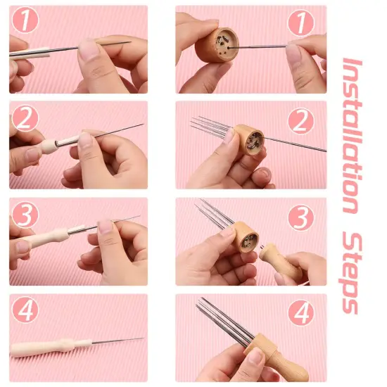 Needle Felting Tools, Needle Felting Supplies, Needle Felting Kit with 3 Size 30Pcs Needles Felting Needles,Wooden Handle, Finger Cots, Perfect for DIY Felting Wool Projects {5}