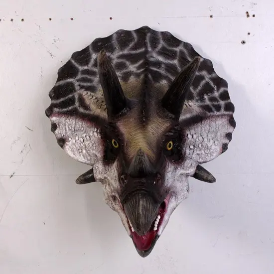 Triceratops Dinosaur Head Medium Statue {4}