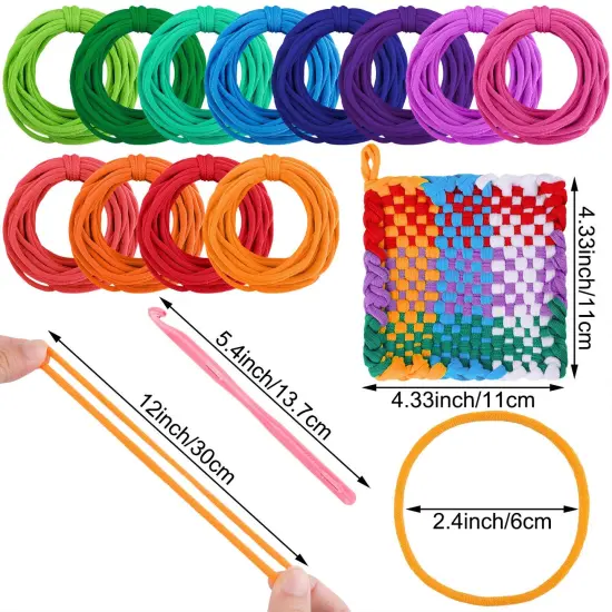 288 Pieces Loom Weaving Craft Loops Refill Elastic Potholder Loops with Multiple Colors for DIY Crafts Supplies, Compatible with 7 Inch Weaving Loom {6}