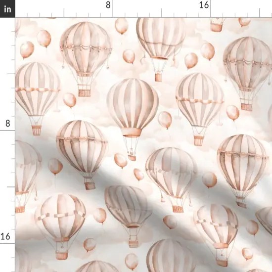 Various Fabrics by the Yard or Fat Quarter Neutral Balloon Soft Pastel Hot Air Whimsical Fun Cute Happy Cheerful Beige Blush Pink Custom Printed Fabric by Spoonflower {2}