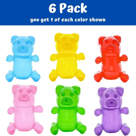 4E's Novelty 6 Pack Inflatable Gummy Bears - 24'' Large Fun Gummy Bear Party Decorations, Colorful Gummy Bear Decor, Perfect Gummy Bear Party Favors {2}