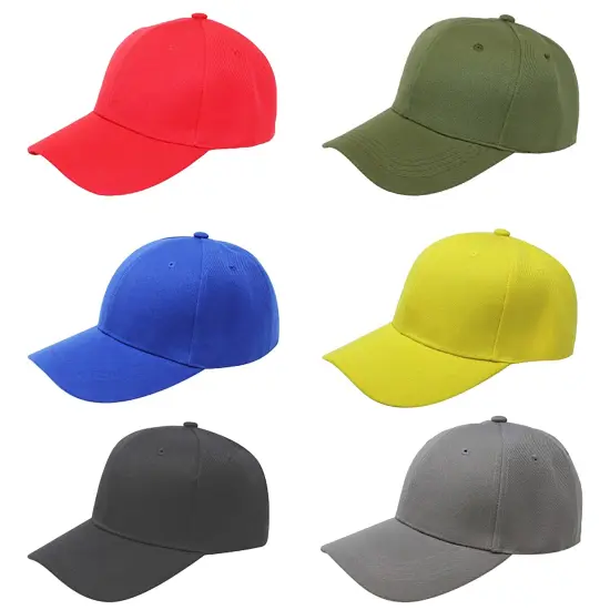 Pack of 15 Bulk Wholesale Plain Baseball Cap Hat Adjustable {1}