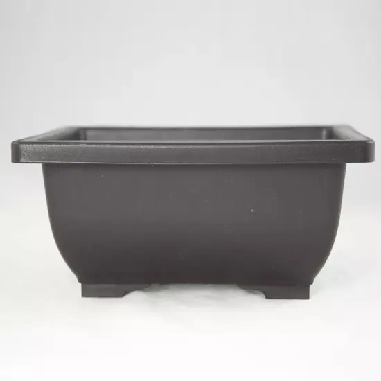 Rectangular Brown Plastic Bonsai Training Pot + Tray Set - 8.5"x 6.5"x 2.75" {2}