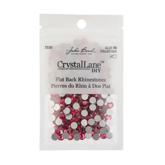 Crystal Lane DIY SS30 Glass Flatback Rhinestones, 288pcs Light Rose {3}